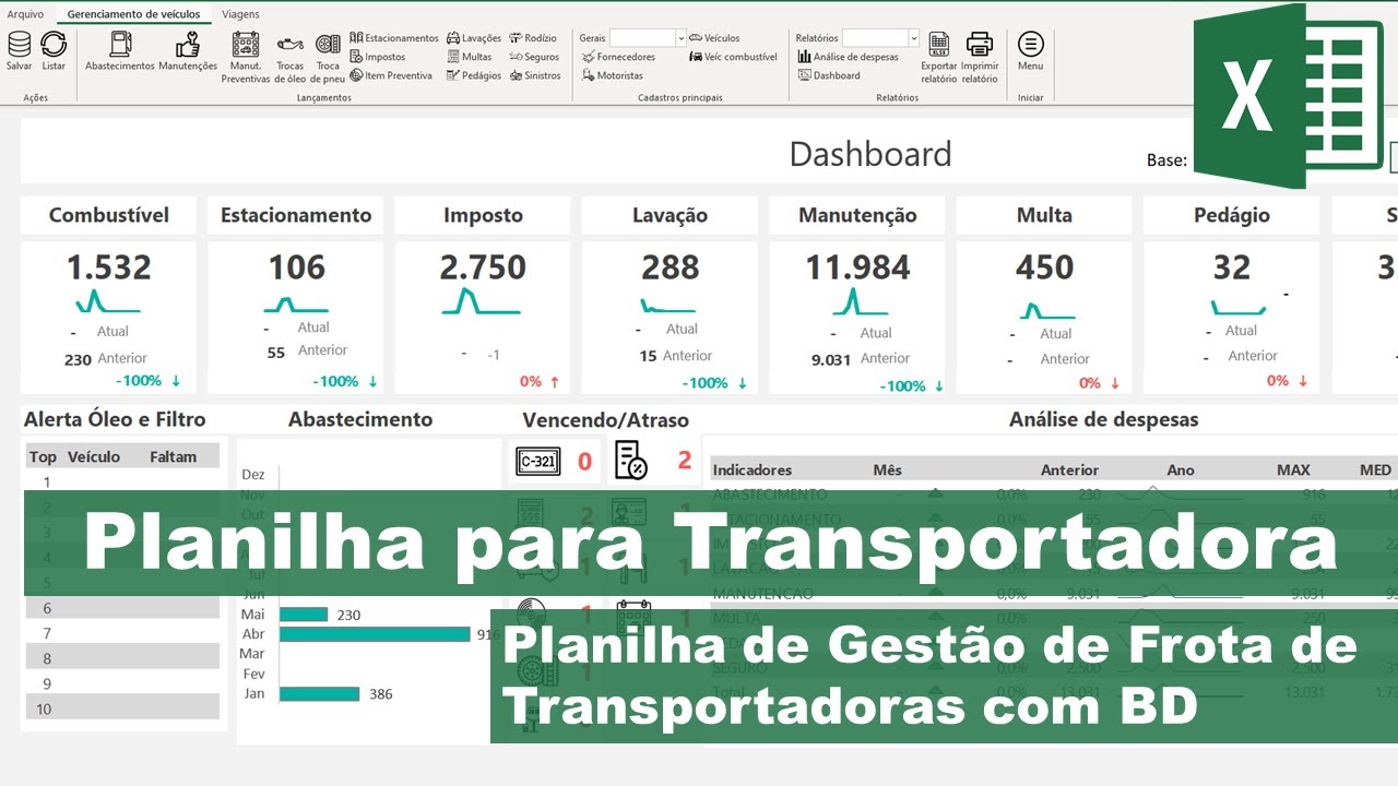 Planilha de Transportadora Excel