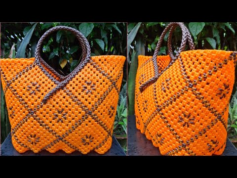 Cross cut plastic wire Bag,  3 & half Roll plastic, weaving basket 