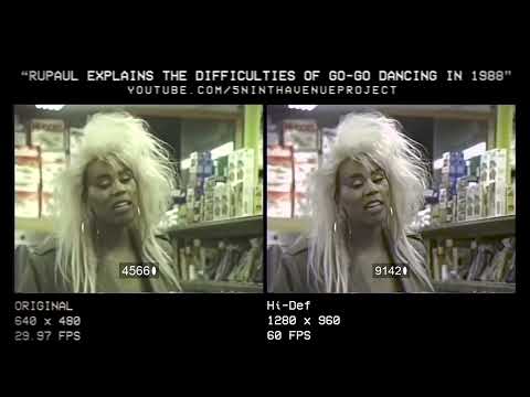 Nelson Sullivan HD/60fps Comparison of "RuPaul Explains the Difficulties of Go-Go Dancing in 1988"