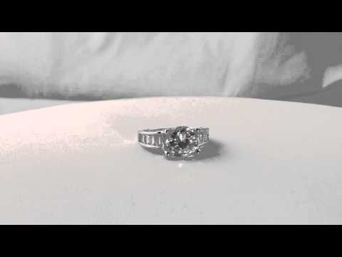 2.85 CTW High End Flawless Cubic Zirconia Diamond Style Engagement Ring