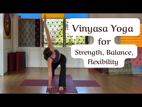 60 minute beginner friendly yoga- vinyasa flow for strength, balance, flexibility