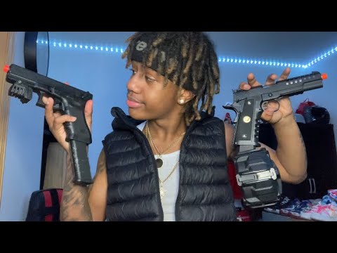 GLOCK 18C BB GUN VS 1911 WITH DRUM MAG