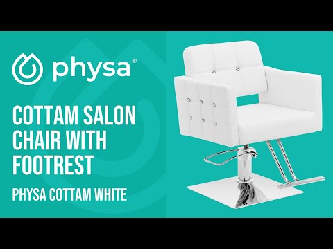 vaizdo įrašas - "Cottam" salono kėdė su atramomis kojoms - sėdynės aukštis 45-55 cm - 150 kg - balta