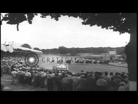 Newport Dream wins the Hambletonian racing in Goshen, New York. HD Stock Footage
