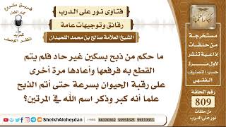 9928 - حكم من ذبح بسكين غير حاد  - نور على الدرب image