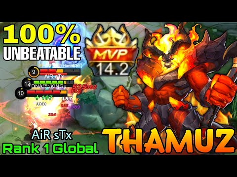 MVP 14,2 Points Thamuz Unbeatable Build! - Top 1 Global Thamuz by AiR sTx - Mobile Legends