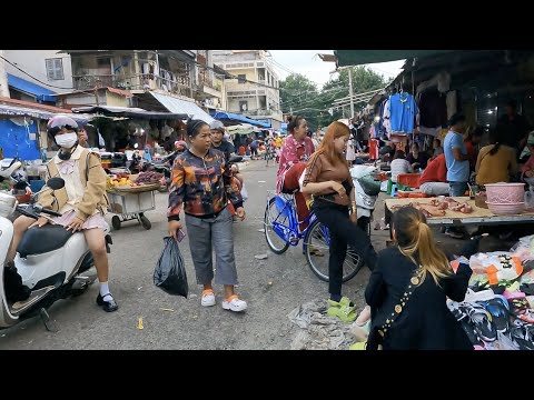 Evening Scene Walking @Phnom Penh Local Market & More