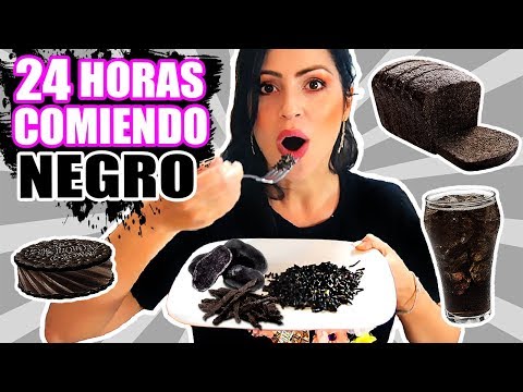 24 HOURS OF EATING BLACK FOOD | SandraCiresArt CHALLENGE | All Day Eating Black Food Challenge