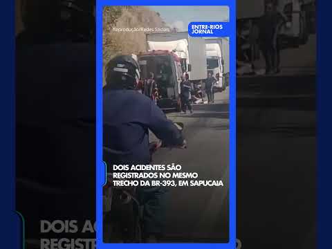 Dois acidentes são registrados no mesmo trecho da BR-393, em Sapucaia