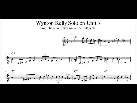 Wynton Kelly Solo on Unit 7 - Piano Transcription (Sheet Music in Description)