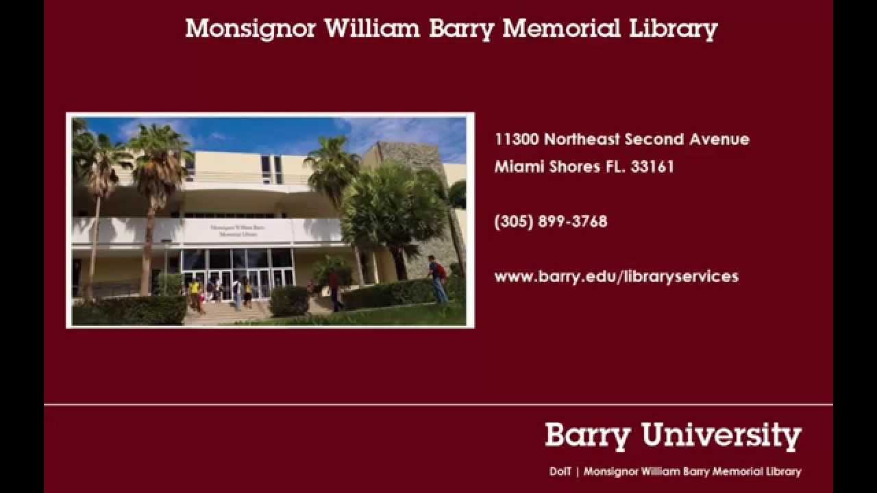 Barry University - Library Services Tutorial: Library Catalog