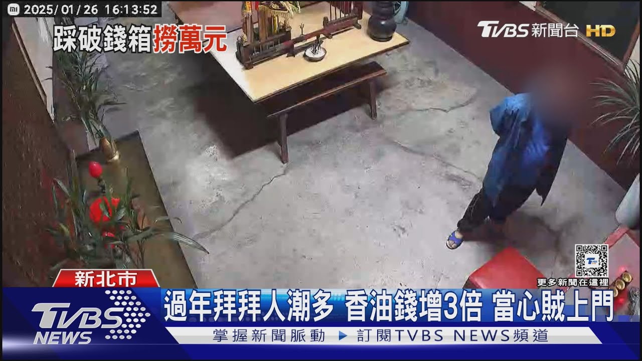 趁過年 闖百年歷史宮廟 毀功德箱偷紅包