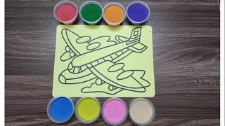 Sand painting Airplane - Tô tranh cát máy bay #art #drawing #funny #sandpainting