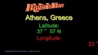 Athens Greece - Latitude and Longitude - Digits in Three