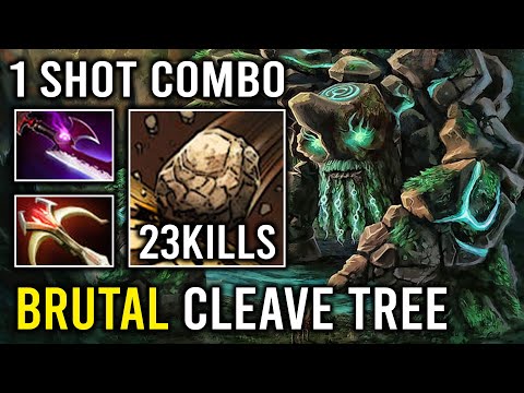 WTF 1 Shot Tree Combo Brutal Cleave Hit Like a Truck Hard Carry Tiny Dota 2