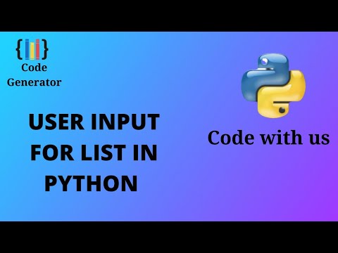 How to take a user input for list in python | Python for Beginner | Code Generator | CG.