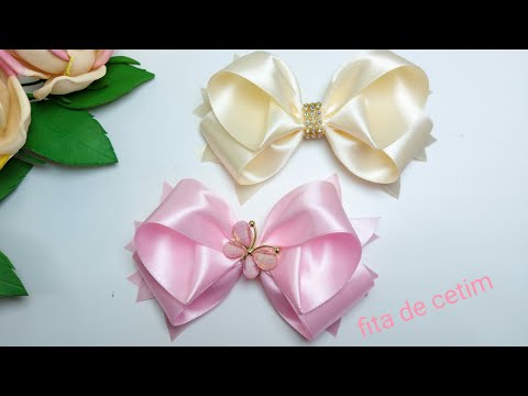 Fosmosura 5 bow on satin ribbon - No. 9 tutorial - DIY