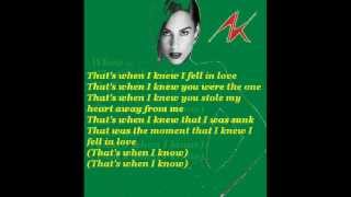 Alicia Keys - That&#39;s When I Knew  (with lyrics)