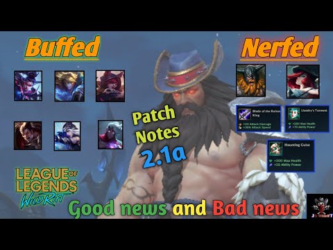 League of legends Patch notes 2.1a || champian Buffed and Nerfed || India