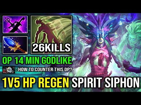 NEW OP MID HERO 1v5 Death Prophet Unlimited Spirit Siphon with 14Min Godlike Dota 2
