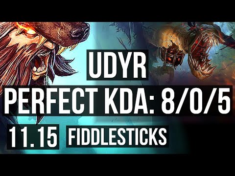 UDYR vs FIDDLESTICKS (JUNGLE) | 8/0/5, Legendary, 300+ games | BR Master | v11.15