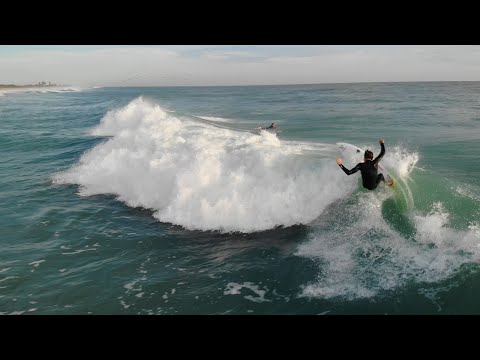 Drone footage of solid waves at Sebastian Inlet