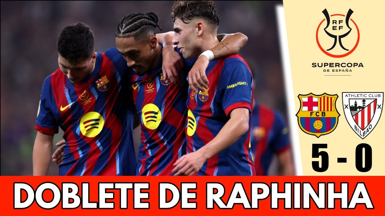 BARCELONA APLASTA al BILBAO 5-0. DOBLETE de Raphinha | Supercopa de España