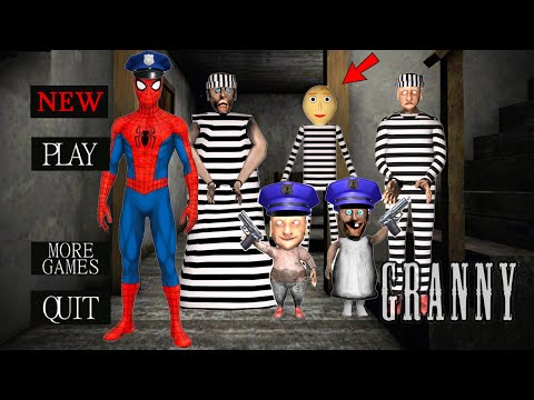 Playing as Spider Man vs Grandpa Granny vs Little Granny !! Update Granny - Gameplay Animation