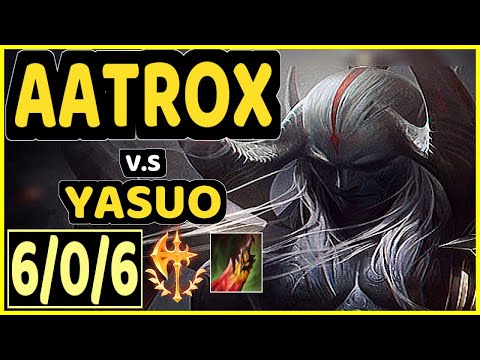ABLAZEOLIVE (AATROX) vs YASUO - 6/0/6 KDA MID CHALLENGER GAMEPLAY - NA