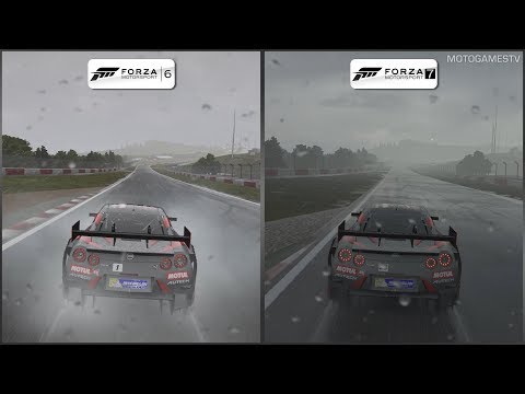 Forza 6 vs Forza 7 Demo - Graphics, Sound, Rain Weather - Early Comparison