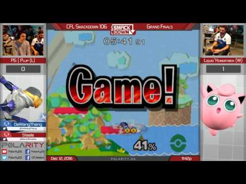 CFL Smackdown 106 Melee - PG Plup (Sheik) vs TL Hungrybox (Puff) - Grand Finals