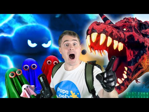 Rainbow Ghosts and Lava T rex Fire and Ice Mega Compilation | Brain Breaks by Papa Joel's English