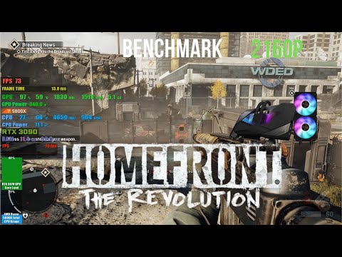 Homefront The Revolution RTX 3090 Gigabyte AORUS WATERFORCE Benchmark  Ryzen 5800x 2160p 4k