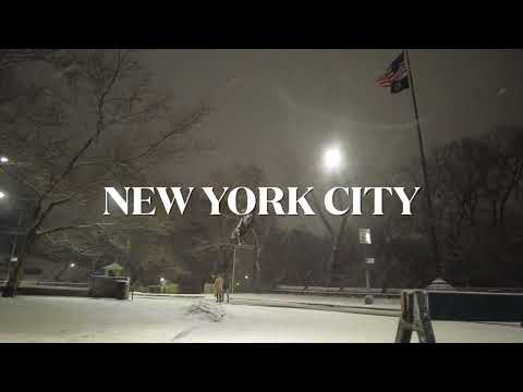 New York 2022 |Snowfall Night Walking in Central Park New York City (JAN 16, SUN)