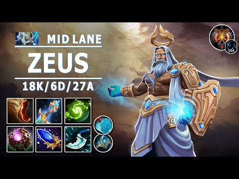 Zeus Mid Lane | 7.30e | Great Damage Dealer | Dota 2 Immortal Gameplay