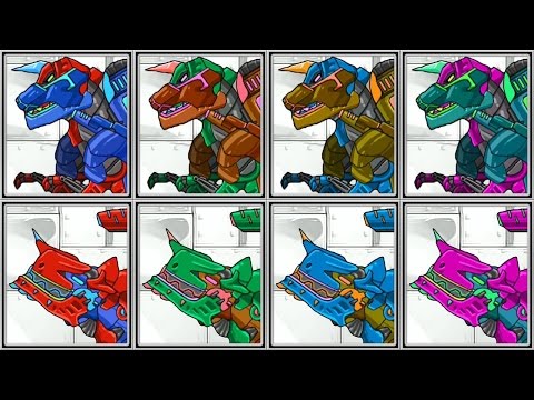 Dino Robot - Tyranno Red + Tricera Blue 2 Corps - Dinosaurs Robot Gameplay | SMG