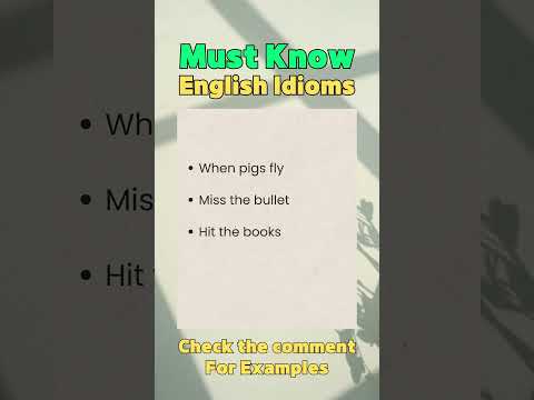 MUST KNOW - 3 Common English Idioms With Examples #English #LearnEnglish