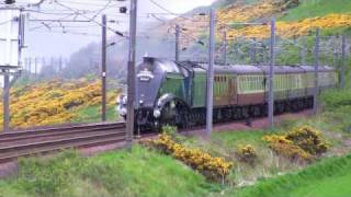 preview picture of video 'Sir Nigel Gresley 60007 The Coronation Alnmouth & Burnmouth 16-05-2009'