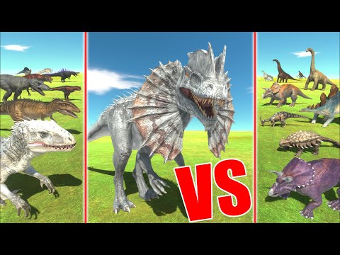 Dilophosaurus vs all dinosaurs - Animal Revolt Battle Simulator