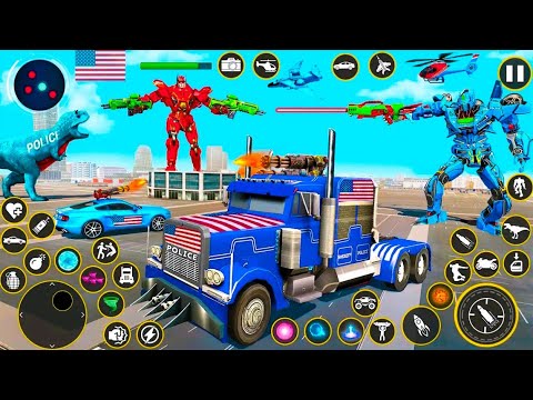 Optimus Prime Multipe Transformations Car,Dinosaur,Truck & Jet-Police Truck Robot Game Gameplay#17