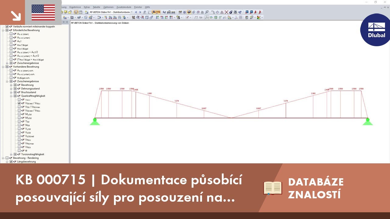 KB 000715 | Dokumentace působící posouvající síly pro posouzení na smyk