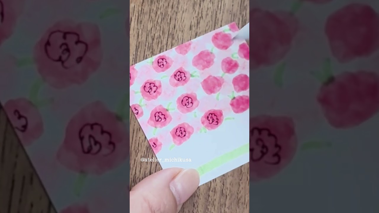 【母の日】セリアのましかくミニカードにマイルドライナーで描く！簡単はなやかカーネーションのメッセージカード #母の日 #mildliner #shorts