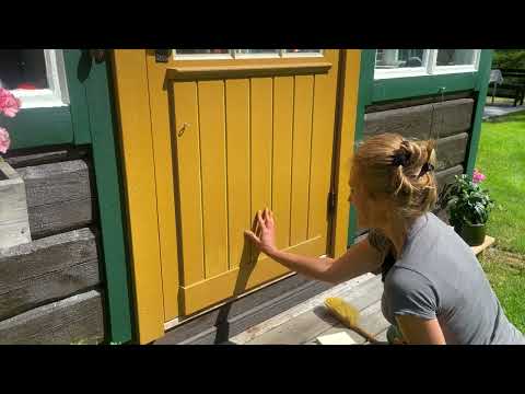 Fix av små furusprickor, del 3, Bättringsmåla enkelt linoljefärg