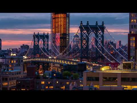 Lofi Hip Hop Beats Study Music Chill Hop & Views of the Manhattan Bridge in NYC skyline