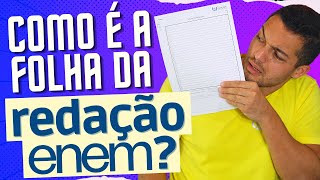 Como é a folha da REDAÇÃO ENEM | PROFINHO da REDAÇÃO