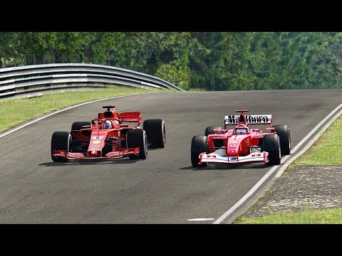 Ferrari F1 2018 vs Ferrari F1 2002 - Nordschleife