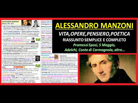 All about Alessandro Manzoni: Life, Works, Thoughts, Poetry (useful, true, and interesting...)
