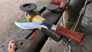 How to forge a knife/ Forging a cute KUKRI KNIFE from the METAL TRASH