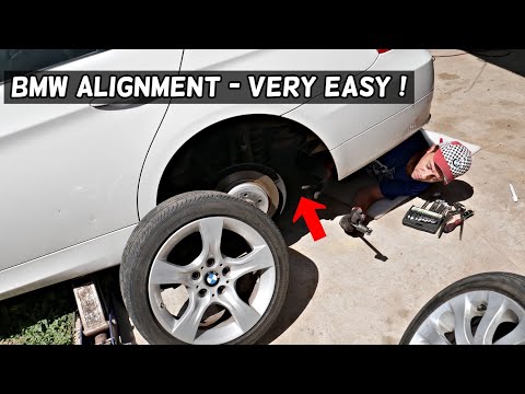 BMW REAR TIRE ALIGNMENT, REAR CAMBER, REAR TOE IN TOE OUT ALLIGNMENT
