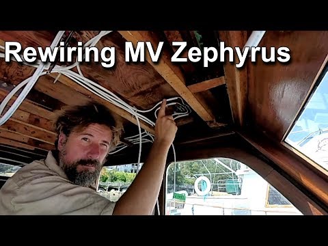Ep 83 - Rewiring MV Zephyrus - Wooden boat restoration - Boat Refit - Travels With Geordie